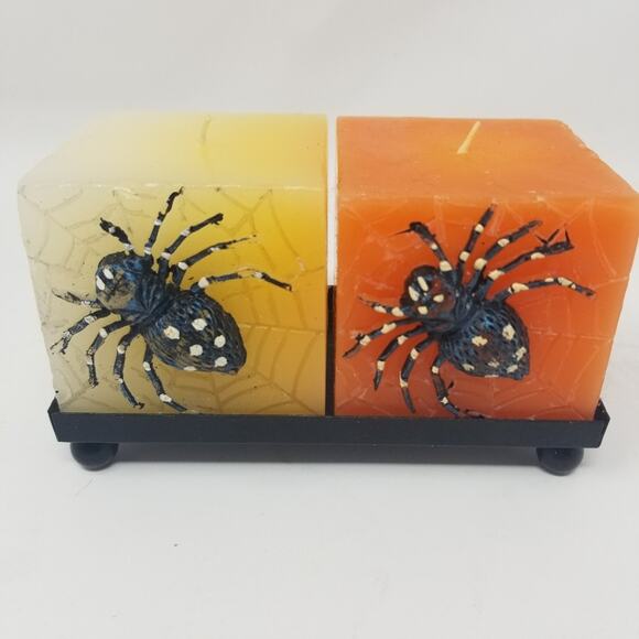 Set/5 Halloween Spider & Pumpkin Candles - Picture 3 of 10